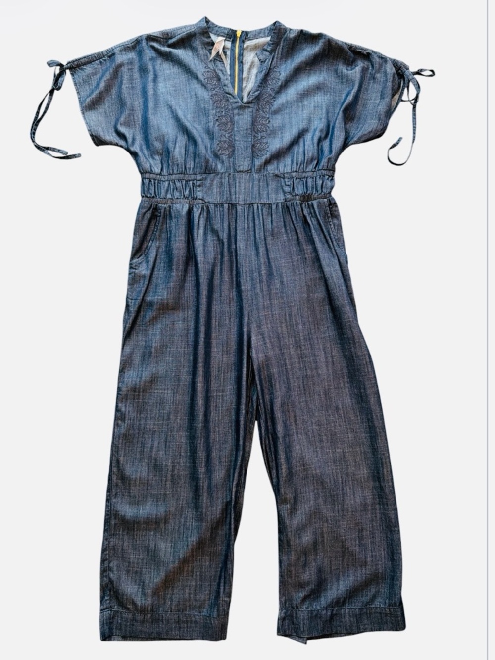 Melissa McCarthy Seven7 Embroidered Denim Wide Leg Jumpsuit Size XL NWOT - Picture 4 of 12